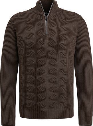 Vanguard Half Zip Tröja Struktur Ullmix Brun