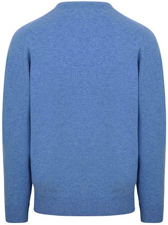 William Lockie V-ringad Tröja i Lammull Jeans Melange