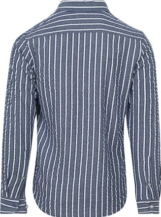 Dstrezzed Skjorte Leonard Seersucker Blå Stripe
