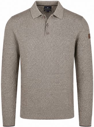 Genser Polokrage Ensfarget Beige