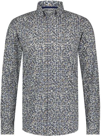 State Of Art Skjorte Poplin Trykk Blå Rød