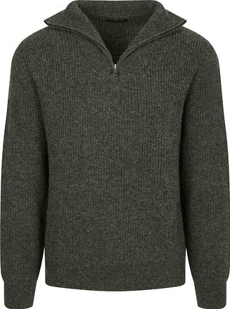 Steppin' Out Half Zip Pullover Lammwolle Grün