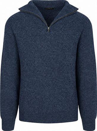 Steppin' Out Half Zip Sweter Wełna jagnięca Granatowy