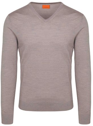 Suitable Merino Pullover V-hals Beige
