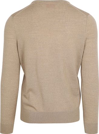 Suitable Merinotröja med V-ringning Beige