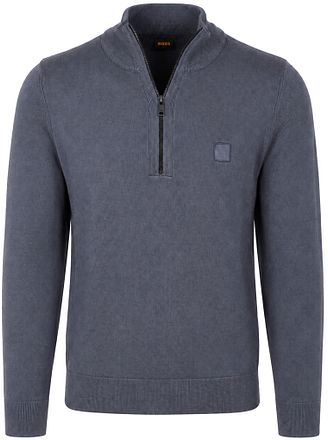 BOSS Pull Kanobix Demi-Zip Bleu Foncé