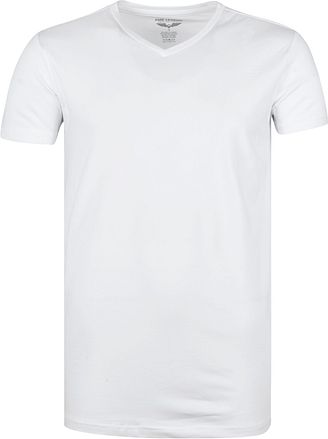 PME Legend Basic T-skjorte 2-pakning V-hals Hvit