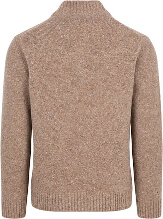 Suitable Half Zip Pull Tweed Beige