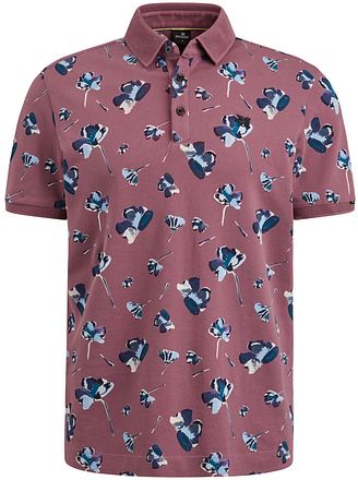 Vanguard Polo Shirt Piqué Flowers Dark Pink
