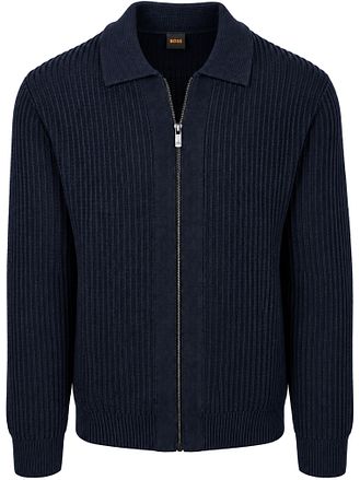 BOSS Aspeno Kardigan Woolblend Granatowy