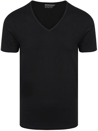 Garage Stretch Basic Black Deep V-Neck