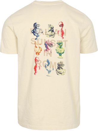 No-Excess T-Shirt Slub Placed Prints Ecru