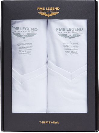 PME Legend Basic T-shirt 2-Pack V-Neck White