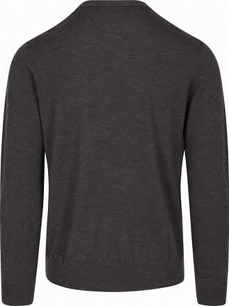 Profuomo Pullover Merinowol Donkerbruin