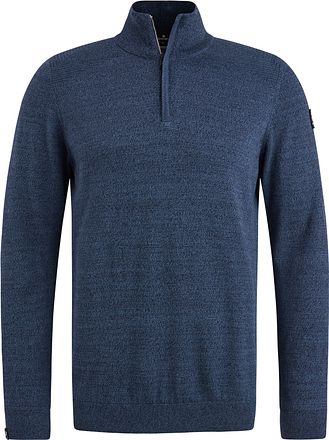 Vanguard Genser Half Zip Melange Mørkeblå