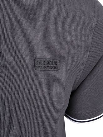 Barbour International Piqué Poloshirt Evan Tipped Antraciet