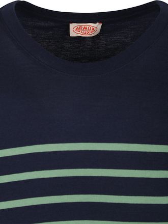 Armor-Lux T-Shirt Etel Rayures Marine Vert