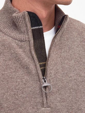 Barbour Genser med Halv Glidelås i Ull Taupe