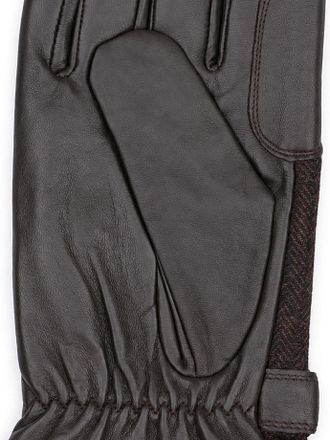 Barbour Gloves Barlow Herringbone Leather Brown