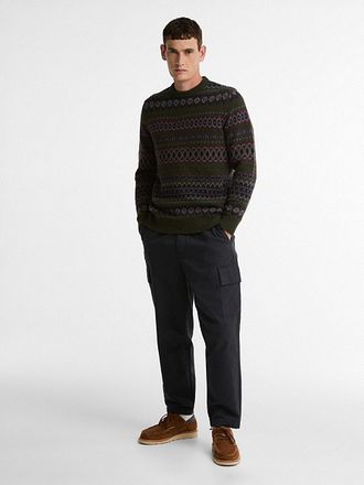 Barbour Fairisle Pullover Wool Dunkelgrün