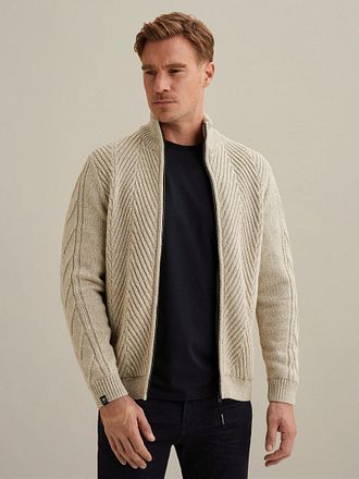 Vanguard Cardigan Structure Wool Blend Beige