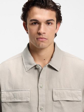 BOSS Overshirt Locky Linen Beige