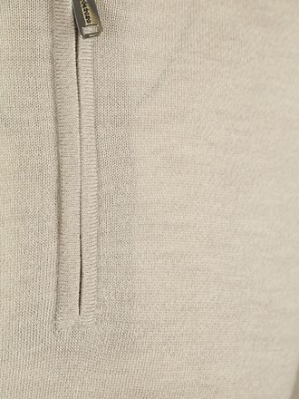 Profuomo Half Zip Genser Merinoull Beige