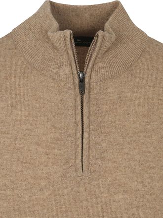 Steppin' Out Half Zip Pullover Merino Wool Beige