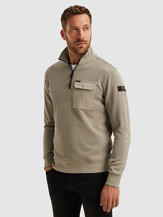 PME Legend Half Zip Sweater Interlock Jersey Khaki