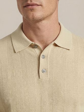 Suitable Knitted Jacquard Polo Shirt Sand