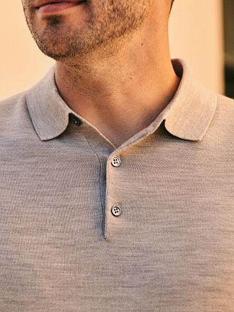 Suitable Polo Shirt Rishi Merino Wool Beige