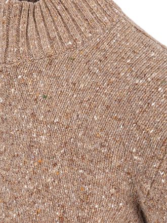 Suitable Half Zip Pullover Tweed Beige