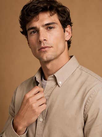 KING Essentials The Tommy Skjorte Beige