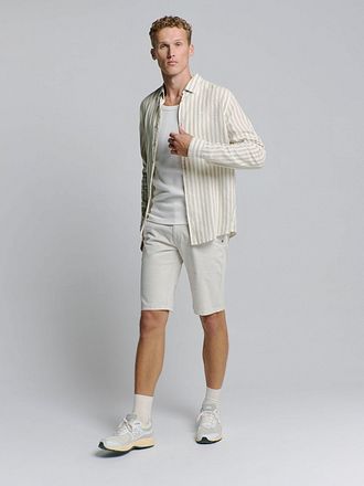 No Excess Stripet Skjorte Beige