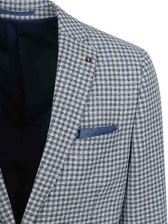 Suitable Blazer Grou Check Royal Blå