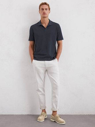 Marc O'Polo poloskjorte Riva Linen Blend navy