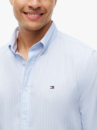 Tommy Hilfiger Skjorta Poplin Randig Ljusblå