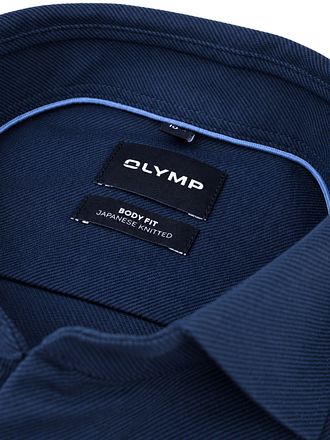 Olymp Japanese Knitted Skjorte Twill Marineblå
