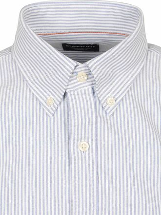 Steppin' Out Kortermet Skjorte Oxford Yale Stripe Lyseblå