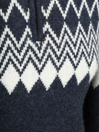 Suitable Avery Nordic Halvzip Tröja Ullblandning Navy