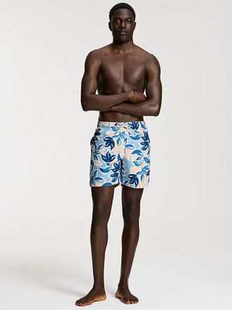 Shiwi Badeshorts Mike Floral Leafs Blå