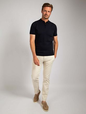 Suitable Strikket Halv Lynlås Polo Blå