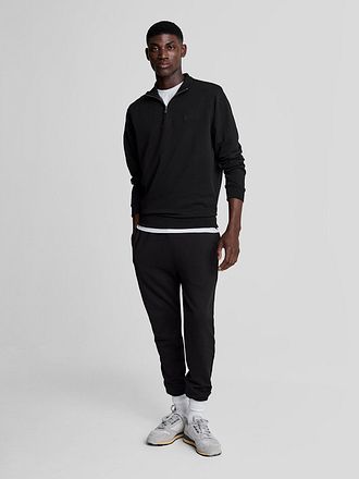 Lyle & Scott Half Zip Pullover Tonal Black