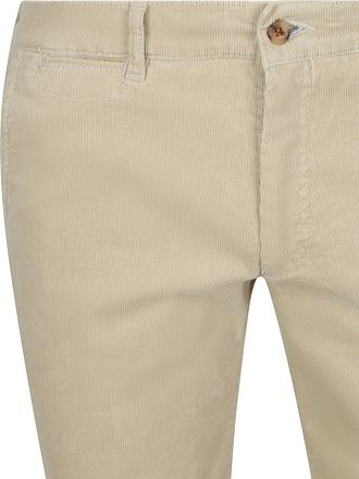 Suitable Chino Plato Velours Côtelé Blanc Cassé