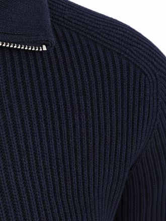 Profuomo Half Zip Pullover Wool Navy
