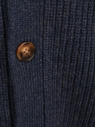 Steppin' Out Button Strickjacke Lammwolle Navy