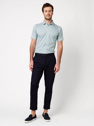 Desoto Chemise Manches Courtes Impression Bleu