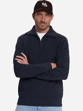 No Excess Maglione Half Zip Costine Navy