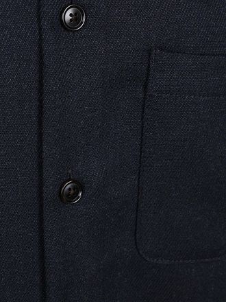Profuomo Overshirt Wool Mouliné Navy