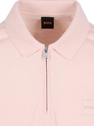 BOSS Passerzip Half Zip Polo Roze